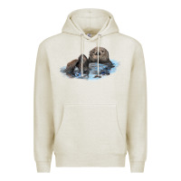 Oatmeal Heather california sea otter Premium Hoodie - LillyAllenDesigns