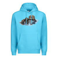 Ocean Blue california sea otter Premium Hoodie - LillyAllenDesigns