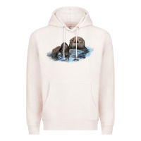 Pale Pink california sea otter Premium Hoodie - LillyAllenDesigns