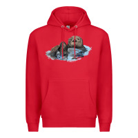 Red california sea otter Premium Hoodie - LillyAllenDesigns