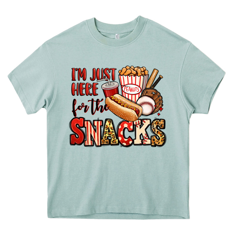 I'm Just Here For The Snacks Baseball Heavy Core Tee by Jasminsmagicworld | Teevron