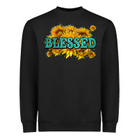 Black glitter blessed with sunflowers Heavyweight Sweatshirt - AdoDesignShop