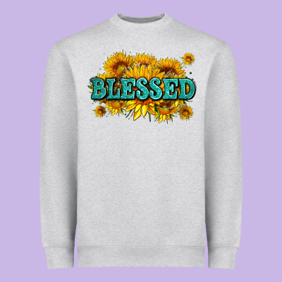 Glitter Blessed With Sunflowers Heavyweight Sweatshirt Designed By Adodesignshop