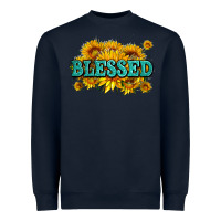 Navy glitter blessed with sunflowers Heavyweight Sweatshirt - AdoDesignShop