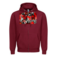 Burgundy western red cowhide winter background Zipper Hoodie - AdoDesignShop