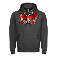 Western Red Cowhide Winter Background Zipper Hoodie | Teevron