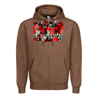 Chestnut western red cowhide winter background Zipper Hoodie - AdoDesignShop