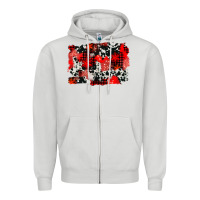 Dove Grey western red cowhide winter background Zipper Hoodie - AdoDesignShop