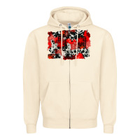 Sandshell western red cowhide winter background Zipper Hoodie - AdoDesignShop