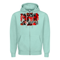 Seafoam western red cowhide winter background Zipper Hoodie - AdoDesignShop