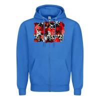True Royal western red cowhide winter background Zipper Hoodie - AdoDesignShop