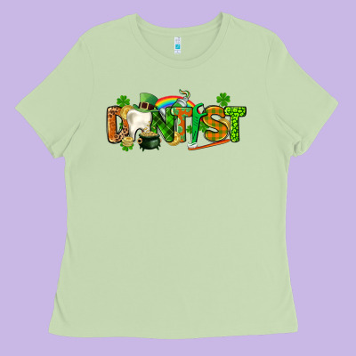 St. Patrick's Day Dentist Ladies Tee Designed By Cowgirlartshop