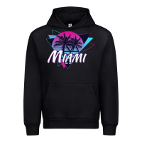 Black miami beach souvenir vintage 80s Urban Hoodie - linhVisuals