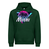 Forest Green miami beach souvenir vintage 80s Urban Hoodie - linhVisuals