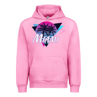 Fuchsia Pink miami beach souvenir vintage 80s Urban Hoodie - linhVisuals