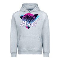 Heather Grey miami beach souvenir vintage 80s Urban Hoodie - linhVisuals