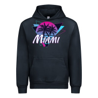 Navy miami beach souvenir vintage 80s Urban Hoodie - linhVisuals