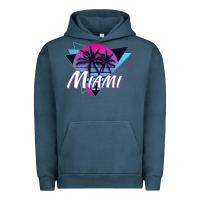 Pigment Midnight Navy miami beach souvenir vintage 80s Urban Hoodie - linhVisuals