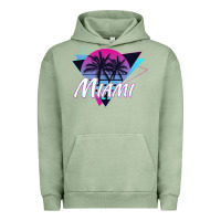 Pigment Oil Green miami beach souvenir vintage 80s Urban Hoodie - linhVisuals