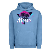 Pigment Pebble Blue miami beach souvenir vintage 80s Urban Hoodie - linhVisuals