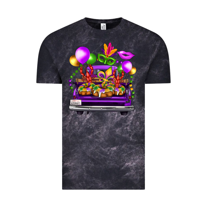 Mardi Gras Farm Truck Back View Vintage Tee by FaDigitalArtStudio | Teevron