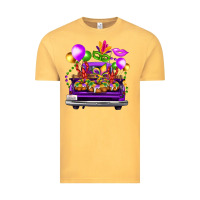 Vintage Mustard mardi gras farm truck back view Vintage Tee - FaDigitalArtStudio
