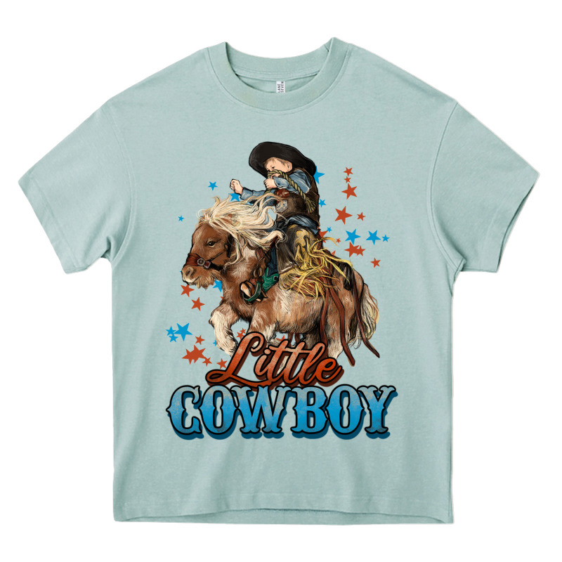 Little Cowboy Midilli Horse Kid Boy Heavy Core Tee by HowdyJamesFarm | Teevron