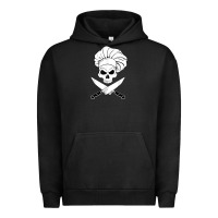 Pigment Black chef skull and crossbones knives halloween Urban Hoodie - linhVisuals