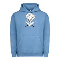Pigment Pebble Blue chef skull and crossbones knives halloween Urban Hoodie - linhVisuals