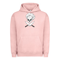 Pigment Salmon chef skull and crossbones knives halloween Urban Hoodie - linhVisuals