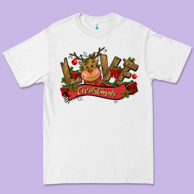 Love Christmas Reindeer Premium Tee Designed By Cowgirlartshop