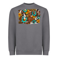 Storm western cowhide horseshoe sunflower background Heavyweight Sweatshirt - AdoDesignShop