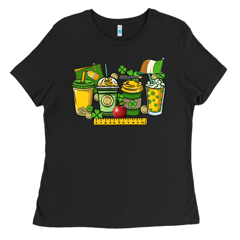 St. Patrick's Day Teacher Coffee Cups Ladies Tee by HowdyJamesFarm | Teevron