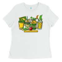 White St. Patrick's Day Teacher coffee cups Ladies Tee - HowdyJamesFarm