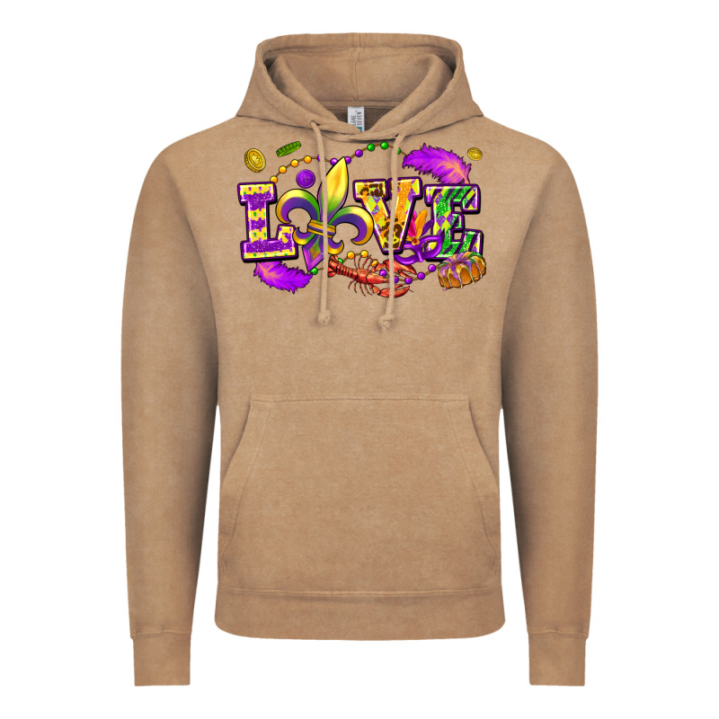 Love Mardi Gras Vintage Hoodie by FaDigitalArtStudio | Teevron