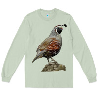 Matcha California Quail Bird Long Sleeve Tee - RanaPortraitStore