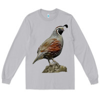 Moon Dust California Quail Bird Long Sleeve Tee - RanaPortraitStore