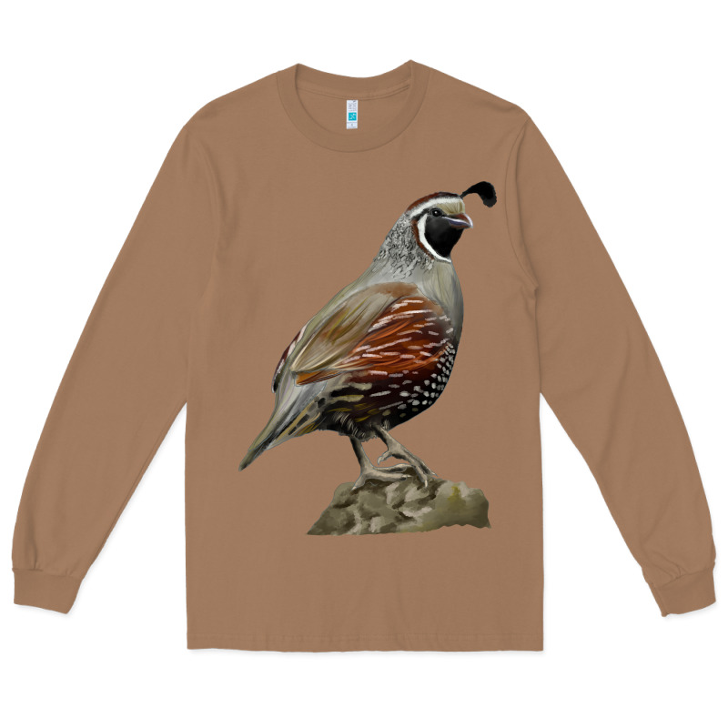 California Quail Bird Long Sleeve Tee by RanaPortraitStore | Teevron
