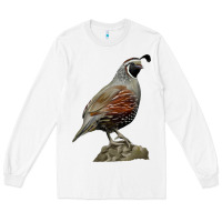 White California Quail Bird Long Sleeve Tee - RanaPortraitStore