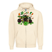 Sandshell monster truck with shamrocks Zipper Hoodie - AdoDesignShop
