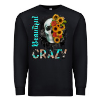 Black beautiful crazy skull Premium Sweatshirt - JahusDesignShop