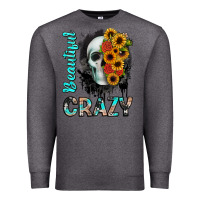 Charcoal Heather beautiful crazy skull Premium Sweatshirt - JahusDesignShop