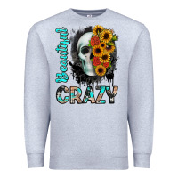 Heather Grey beautiful crazy skull Premium Sweatshirt - JahusDesignShop