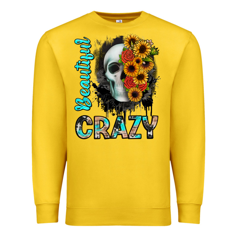 Beautiful Crazy Skull Premium Sweatshirt by JahusDesignShop | Teevron
