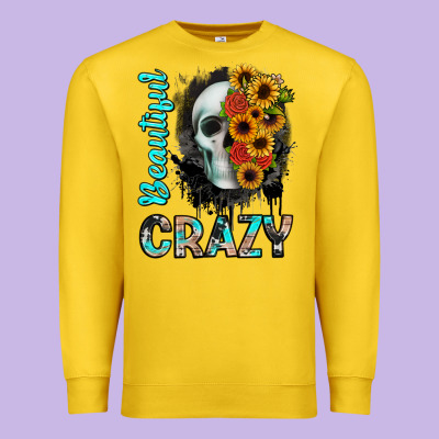 Beautiful Crazy Skull Premium Sweatshirt Designed By Jahusdesignshop