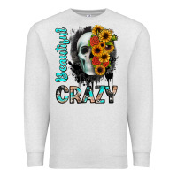 Oatmeal Heather beautiful crazy skull Premium Sweatshirt - JahusDesignShop