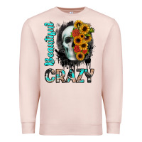 Pale Pink beautiful crazy skull Premium Sweatshirt - JahusDesignShop