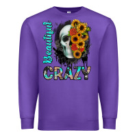 Purple beautiful crazy skull Premium Sweatshirt - JahusDesignShop