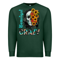Sports Green beautiful crazy skull Premium Sweatshirt - JahusDesignShop