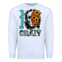 White beautiful crazy skull Premium Sweatshirt - JahusDesignShop